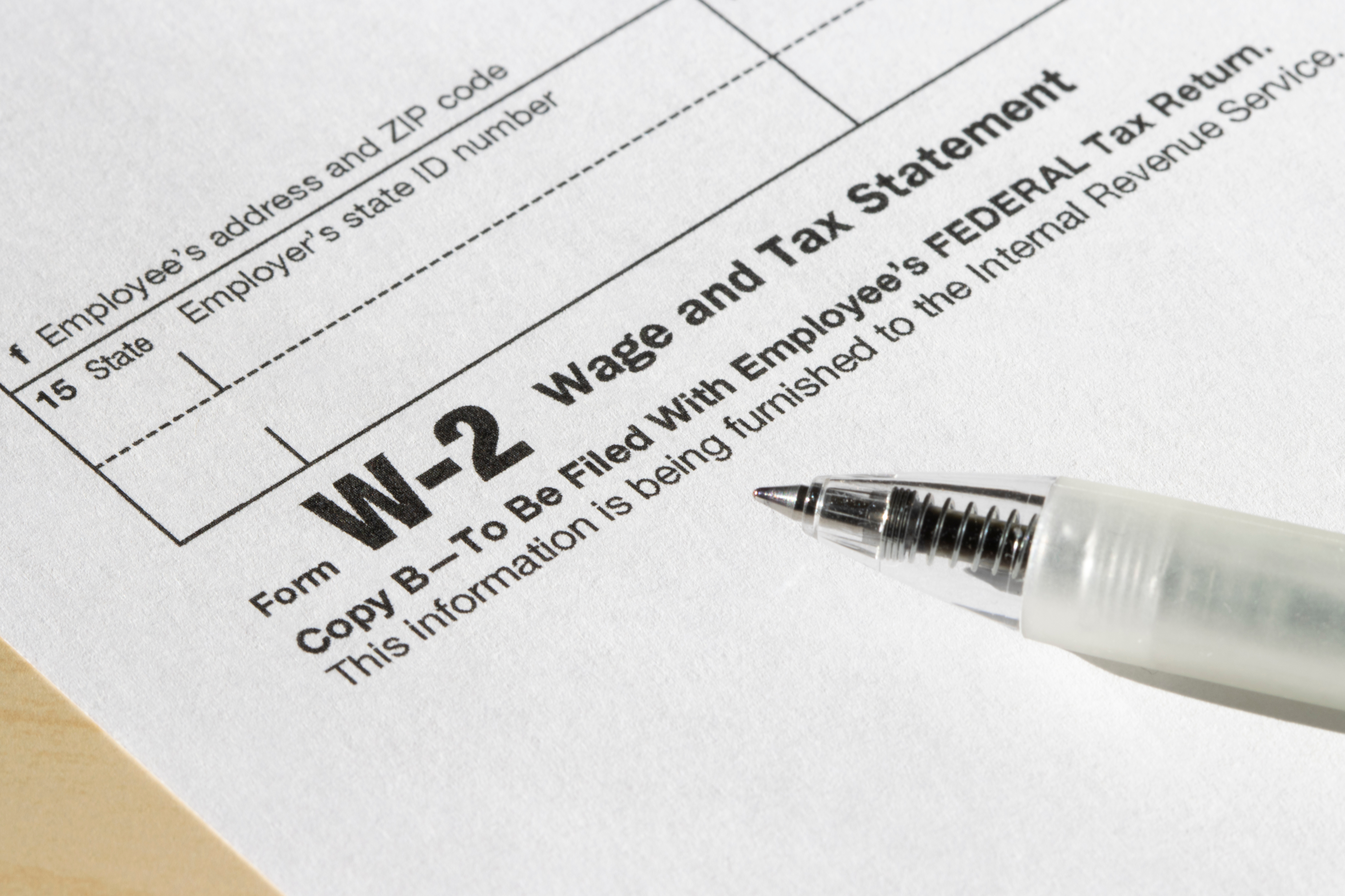 Photo of a W2 Form