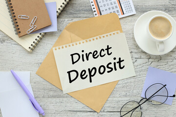 Direct Deposit note on desk